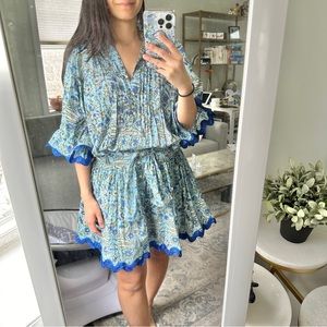 Juliet Dunn Temple Flower Blouson Dress